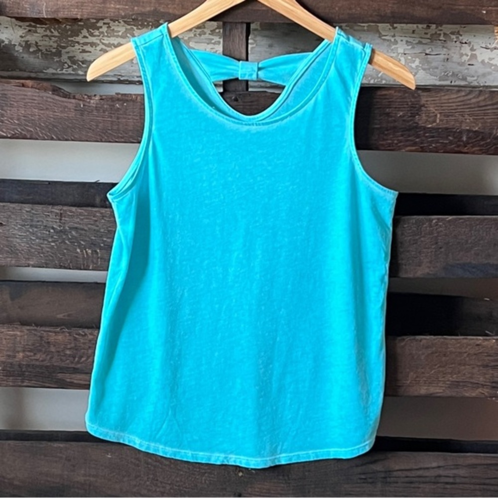 SO Girls Favorite Tank with Bow on Back - Aqua XL (14-16)